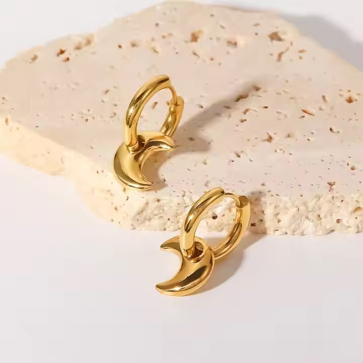 NIGHT LIGHT PUFFY MOON EARRINGS