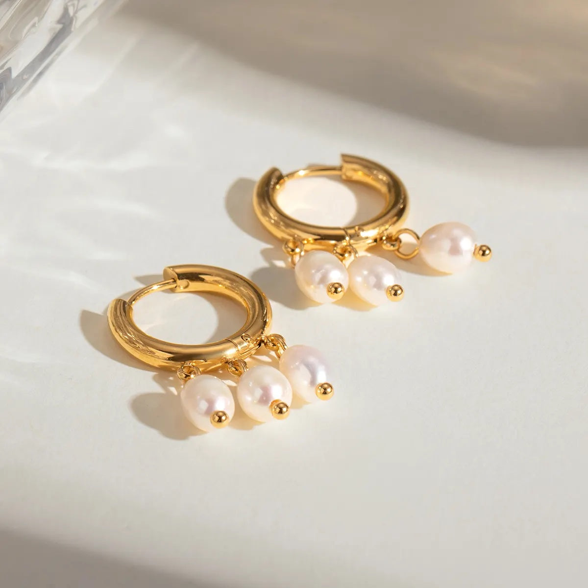 THREE'S A CROWD DROP HOOP EARRINGS