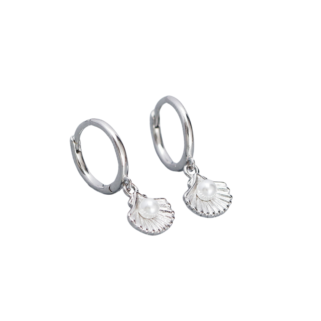 BY THE SEA PEARL HUGGIE HOOP EARRINGS ~ BUY 2 SAVE 15%