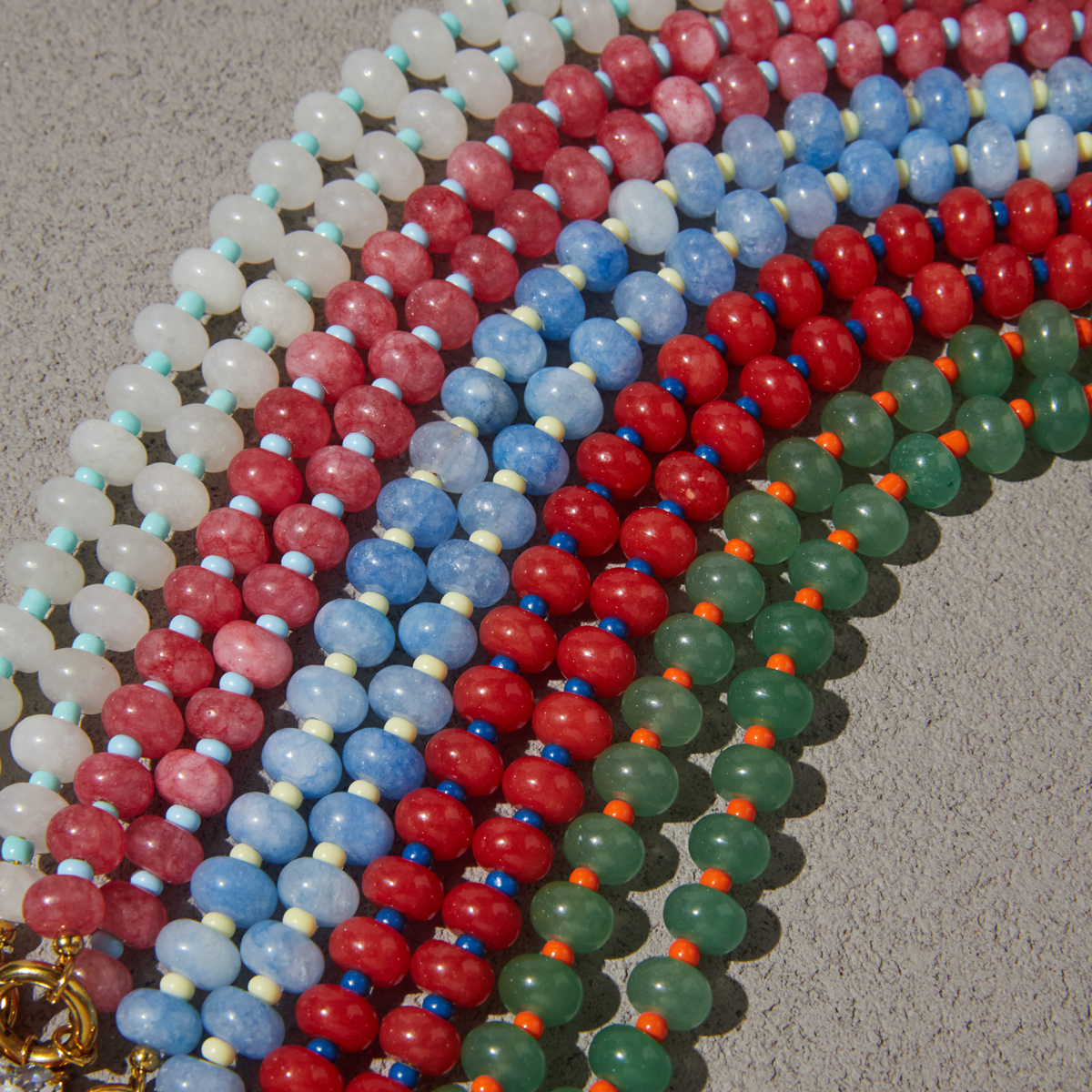 OVER THE RAINBOW AQUAMARINE BEADED NECKLACE