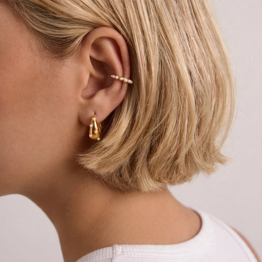 ANNABELLE PEARL HOOP EARRINGS ~ BUY 2 SAVE 15%