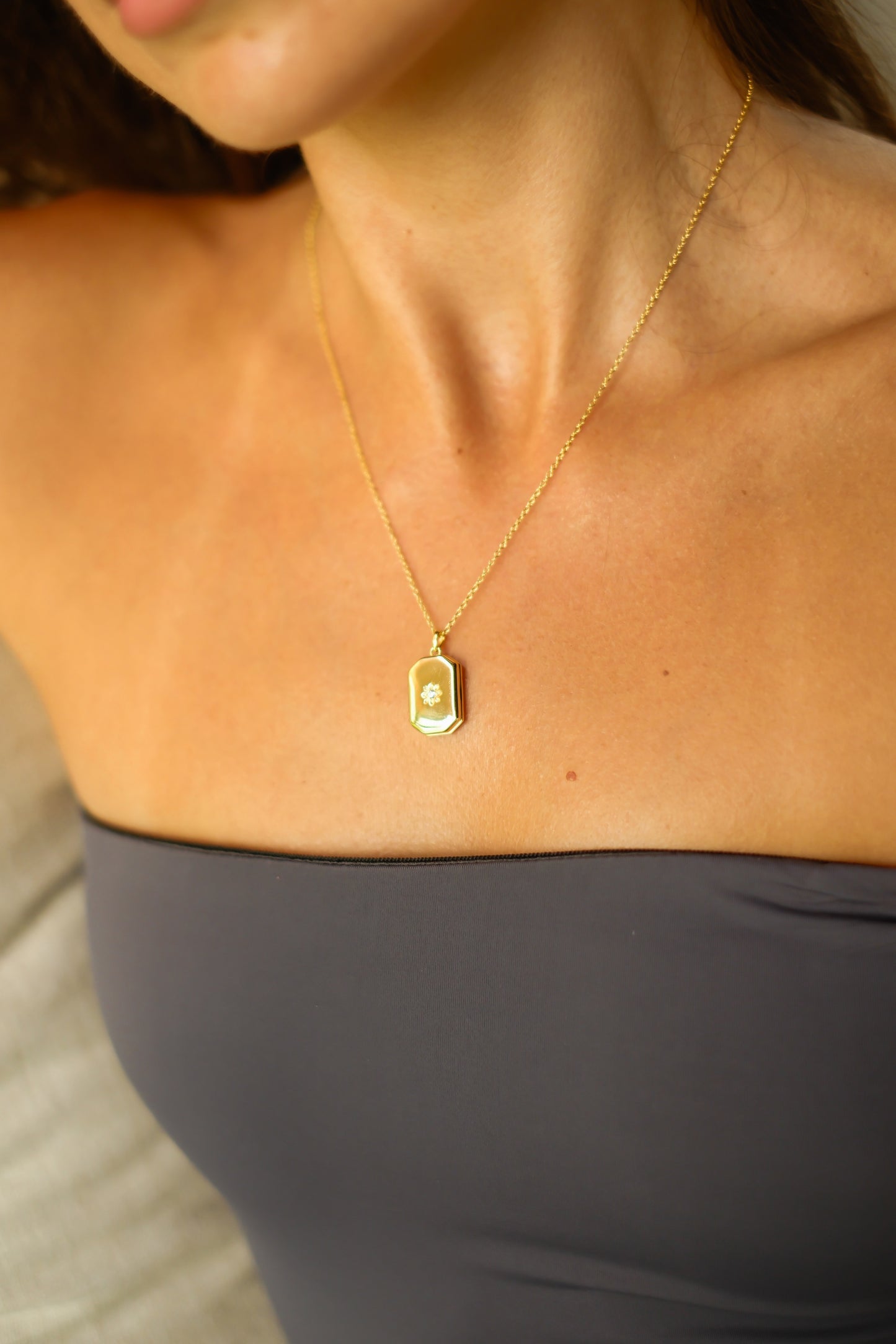 Rectangle Locket Necklace
