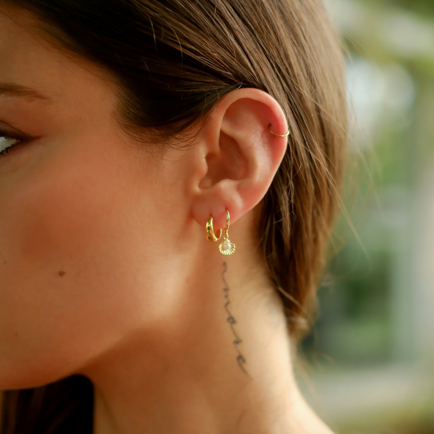 BY THE SEA PEARL HUGGIE HOOP EARRINGS ~ BUY 2 SAVE 15%