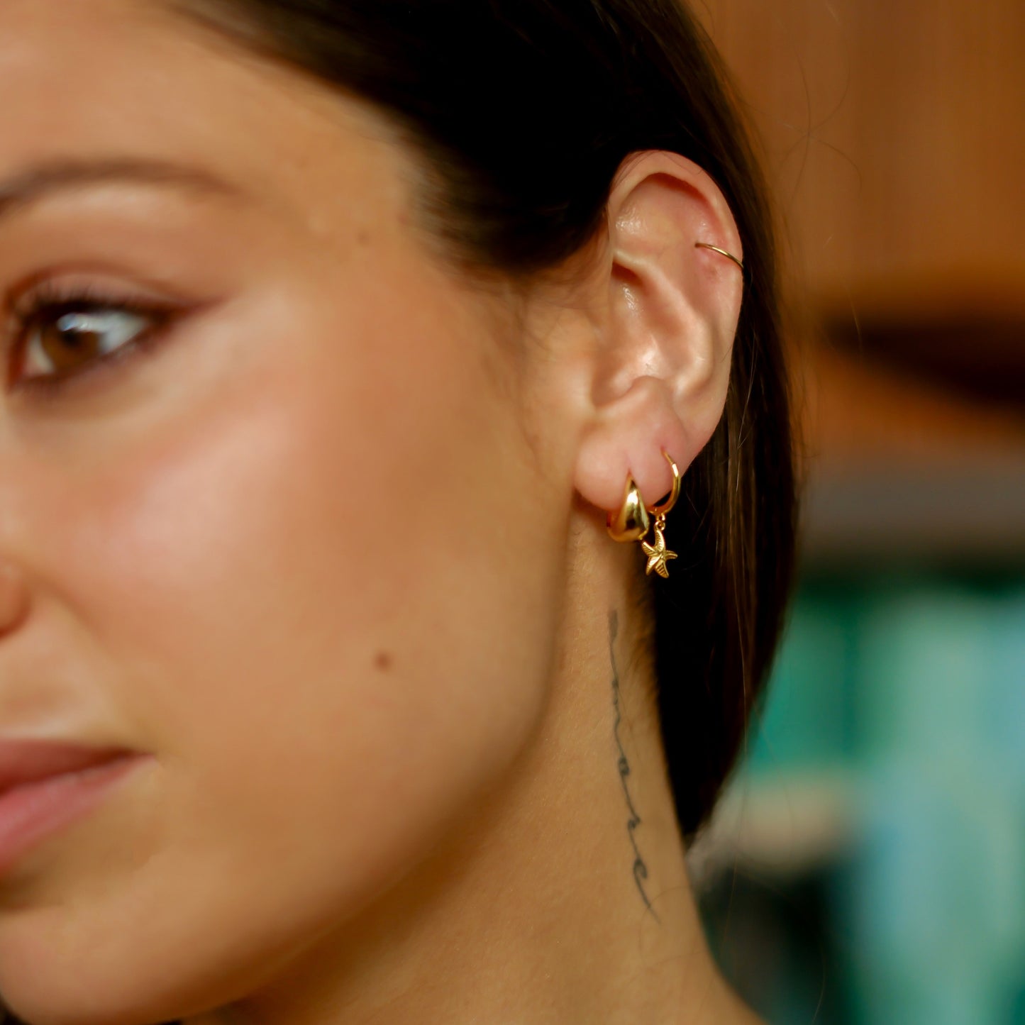 STARFISH HUGGIE HOOP EARRINGS ~ ANY 2 FOR $100