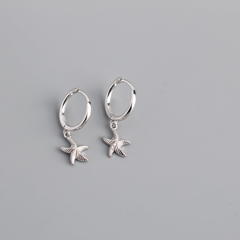 STARFISH HUGGIE HOOP EARRINGS