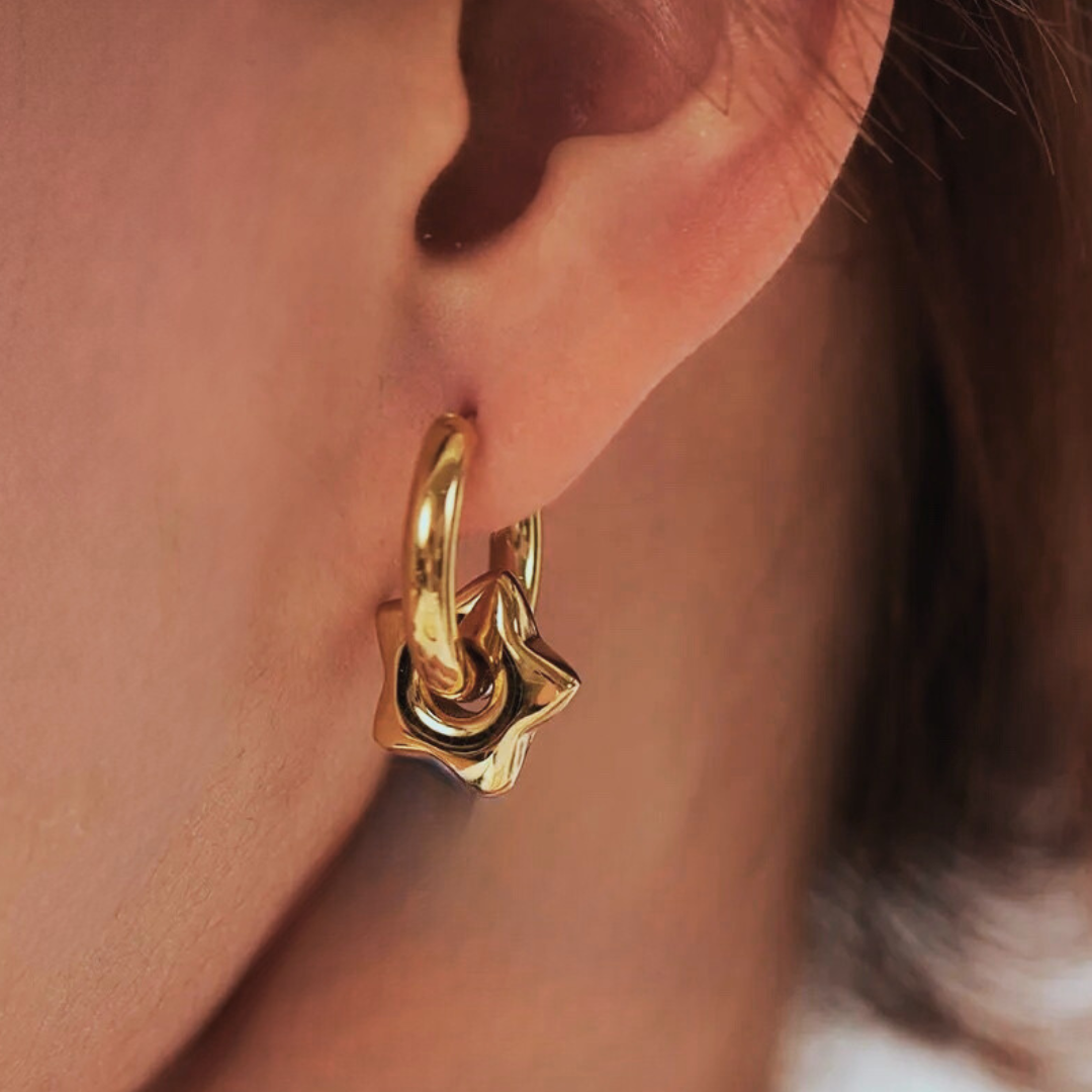 PILLOW TALK PUFFY STAR EARRINGS