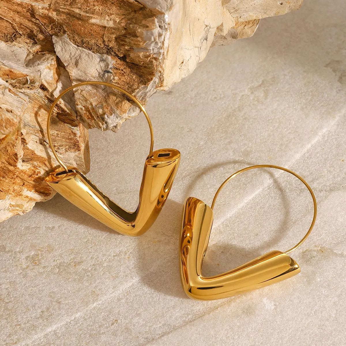 SUNSET TRIANGLE HOOP EARRINGS