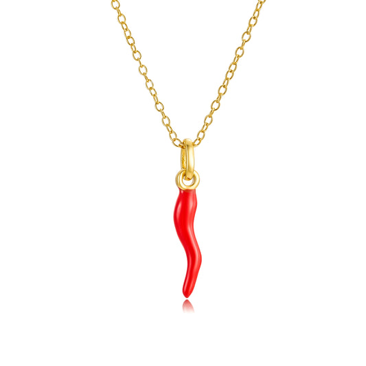 RED CORNICELLO PENDANT NECKLACE