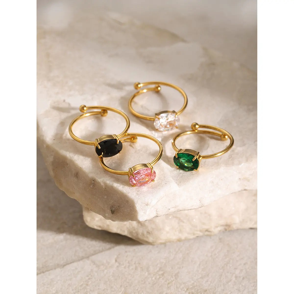 OVAL STONE SET RING
