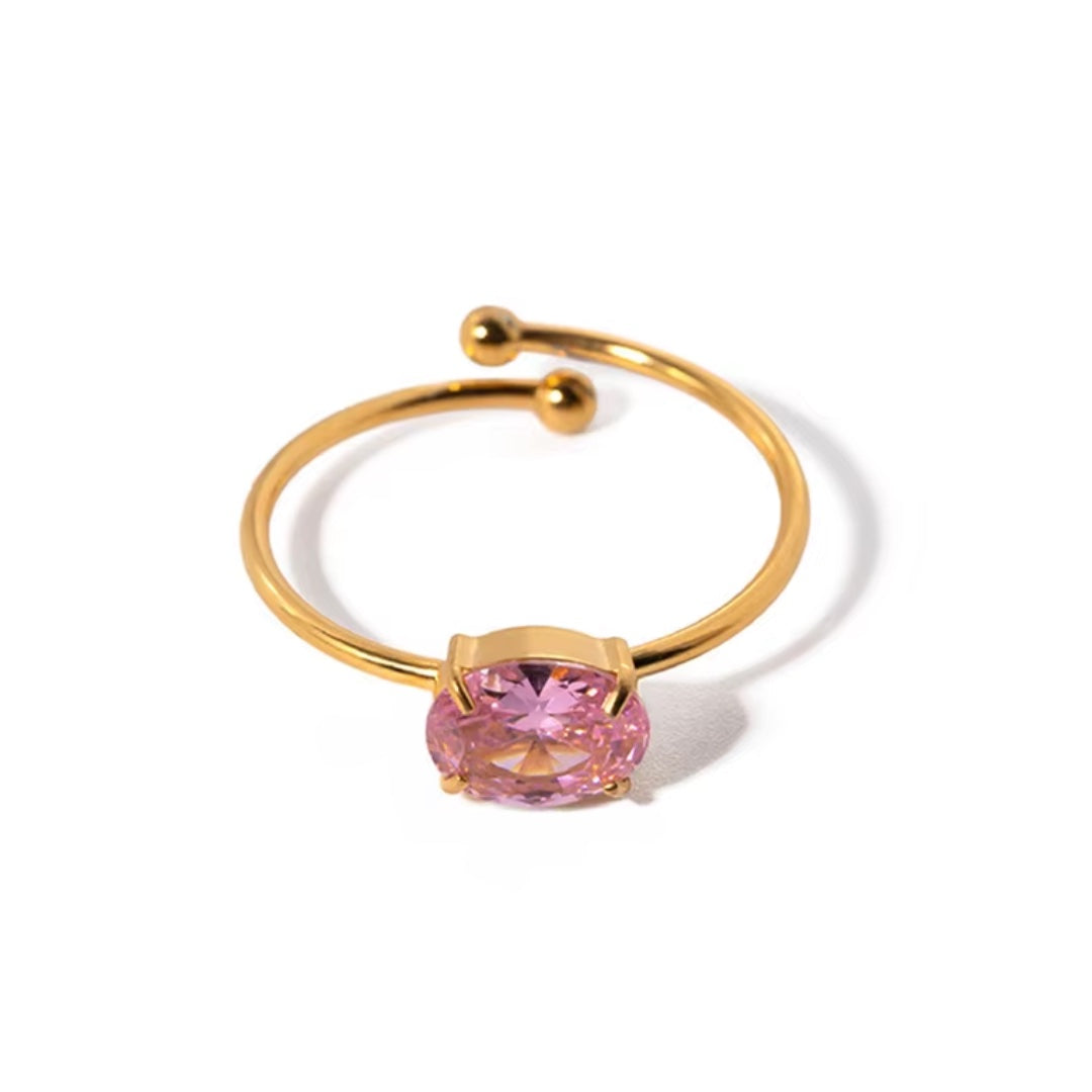 OVAL STONE SET RING