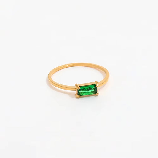 RECTANGLE STONE SET RING