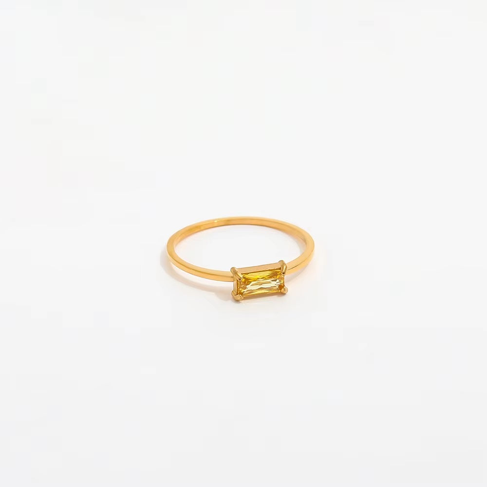 RECTANGLE STONE SET RING