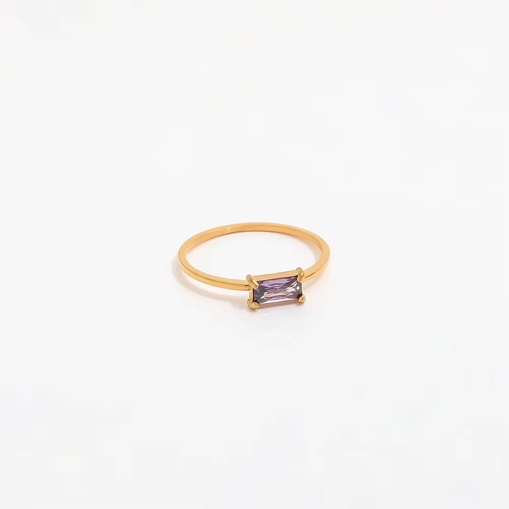 Rectangular Stone Set Rings Rectangle Stone Set Gold Ring | Wholesale Online – FIRST SIN | Jewellery