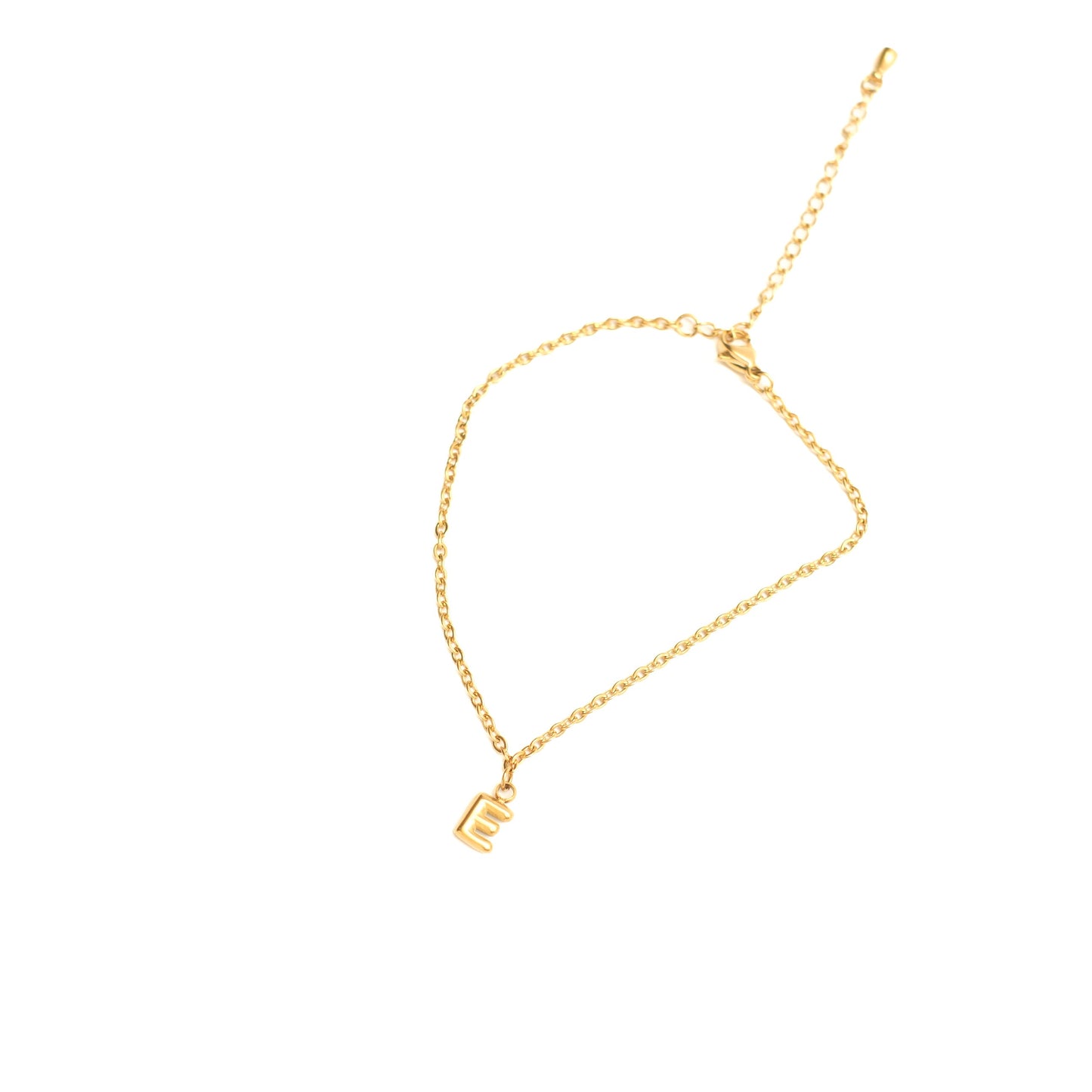 initial bracelet in gold