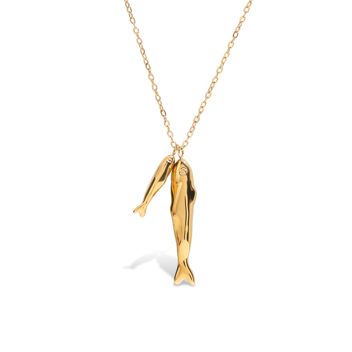 DOUBLE FISH PENDANT NECKLACE