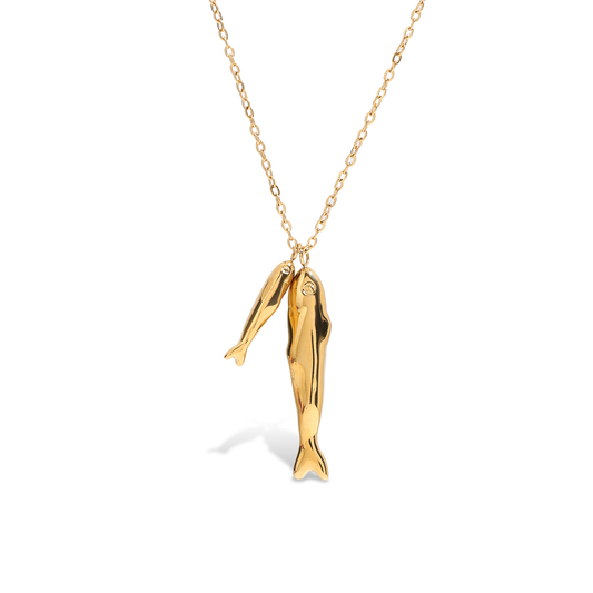 DOUBLE FISH PENDANT NECKLACE