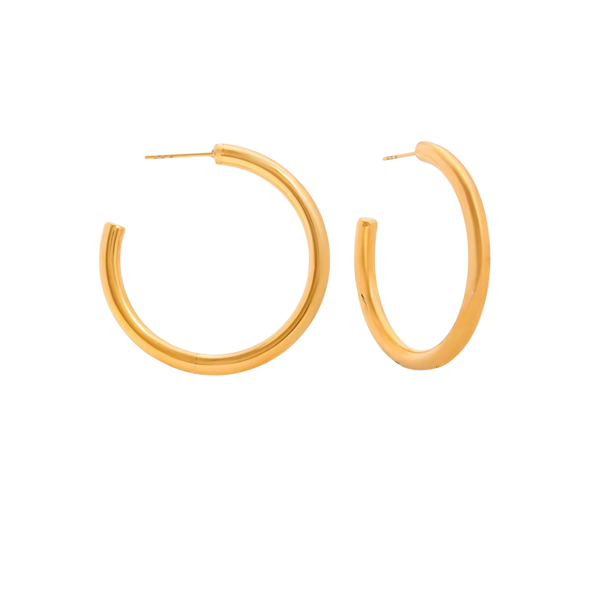 ROUND HOOP EARRINGS GOLD ~ BUY 2 SAVE 15%