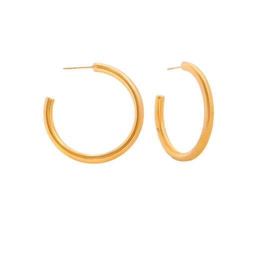 ROUND HOOP EARRINGS GOLD ~ BUY 2 SAVE 15%