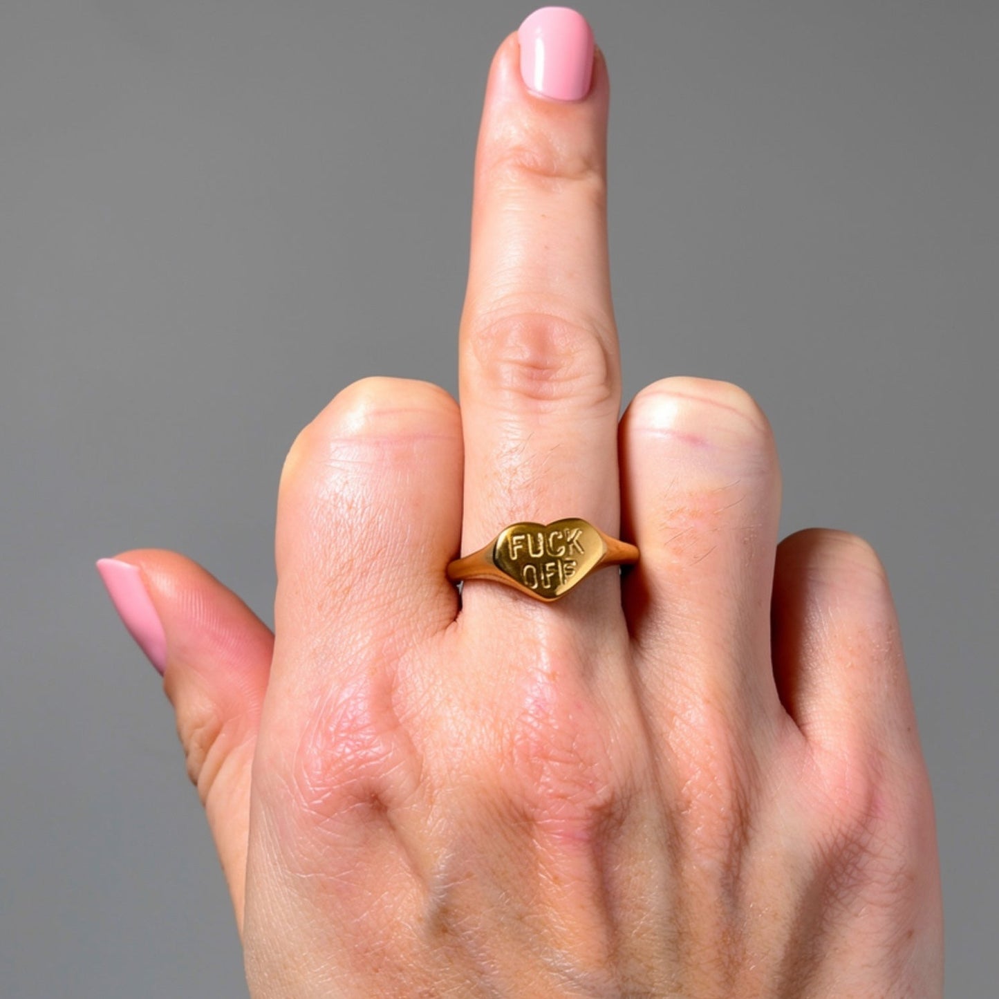 F*@! OFF Heart Ring