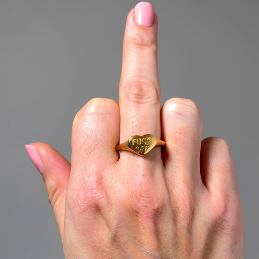 F*@! OFF Heart Ring