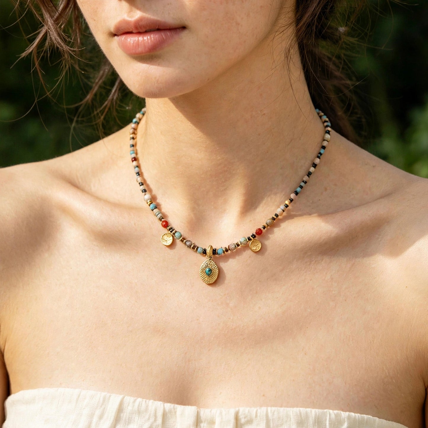 SOLARA TURQUOISE CHARM NECKLACE