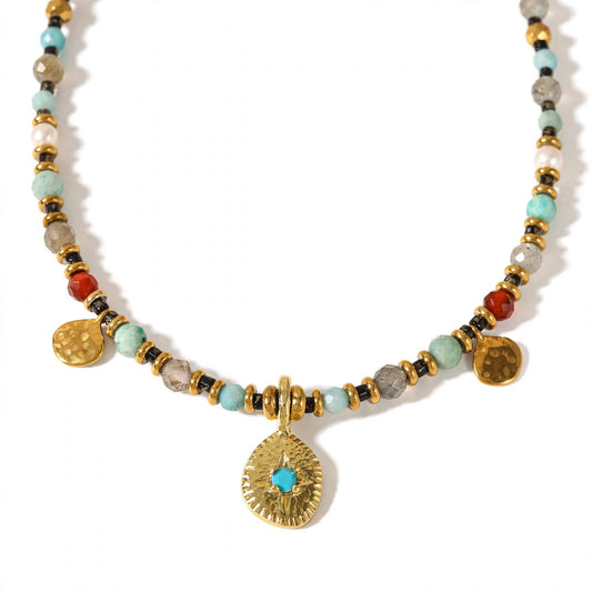 SOLARA TURQUOISE CHARM NECKLACE