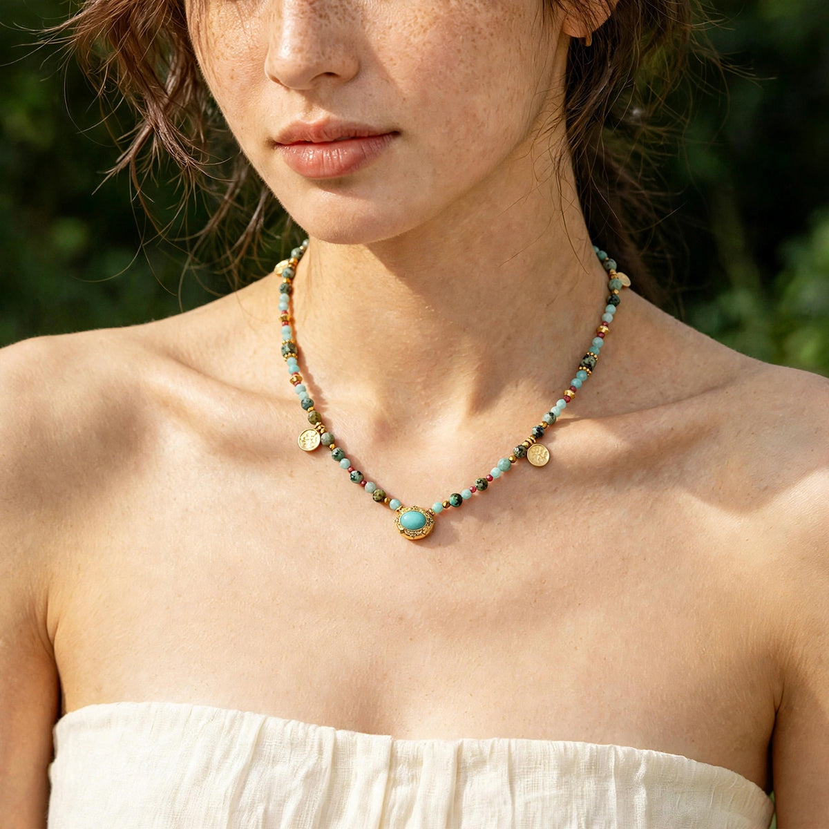 AZURE GARDEN CHARM NECKLACE
