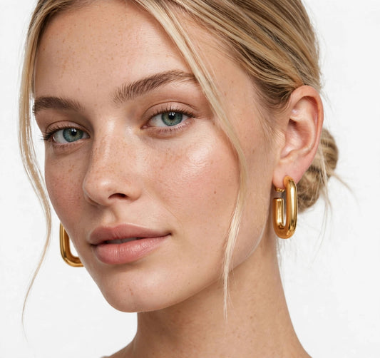 CHLOE RECTANGLE HOOP EARRINGS