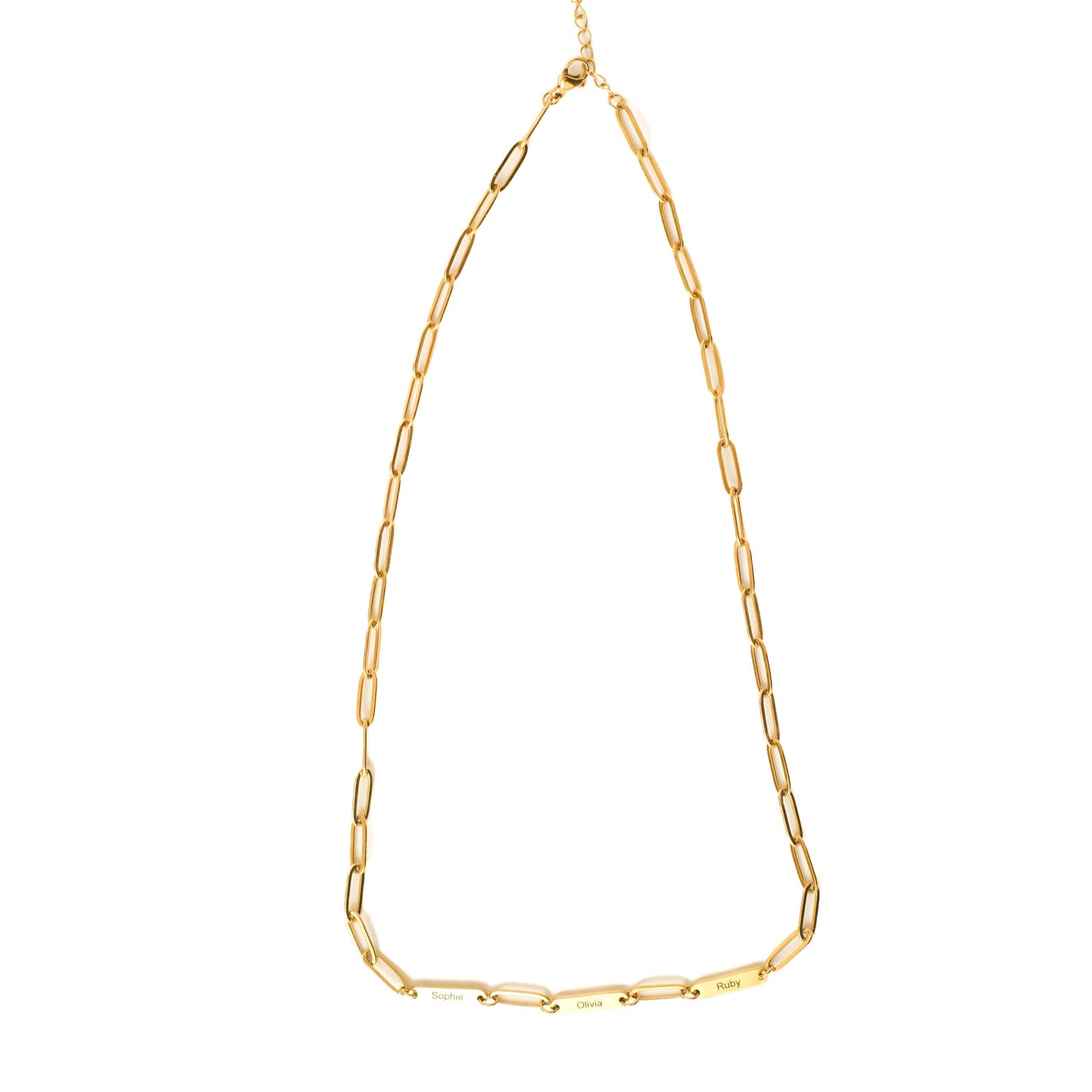PAPERCLIP ENGRAVED BAR NAME NECKLACE