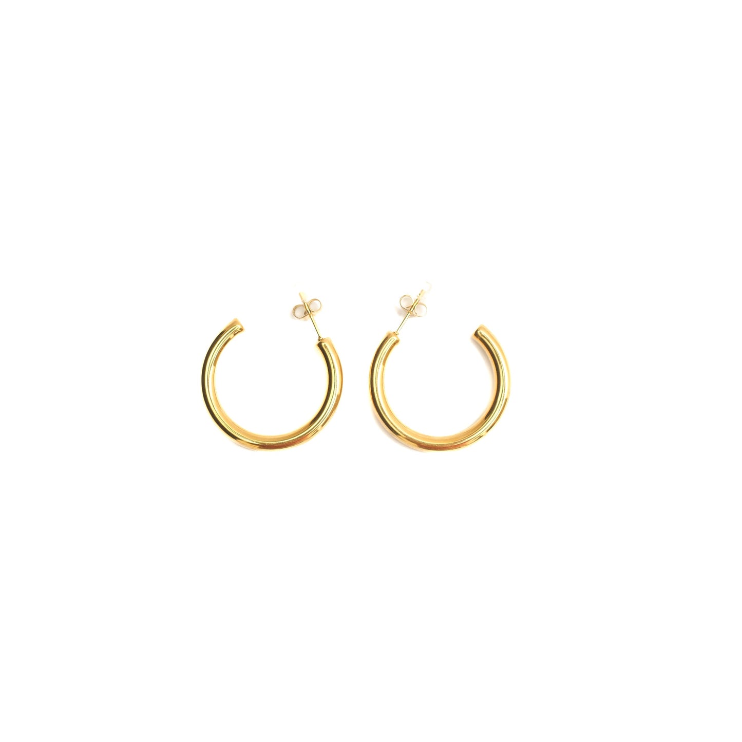 ROUND HOOP EARRINGS GOLD ~ BUY 2 SAVE 15%