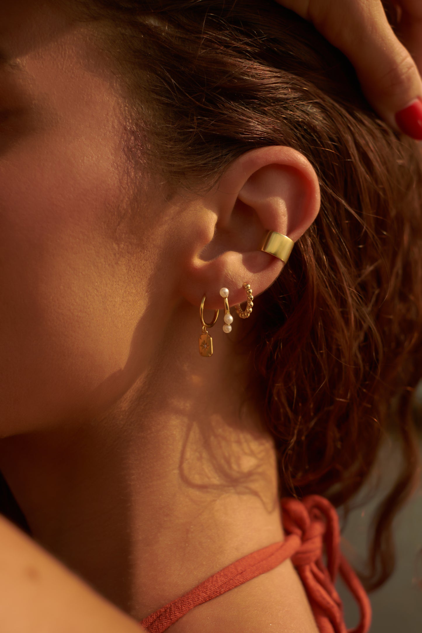 SPRING BLOSSOM HUGGIE HOOP EARRINGS
