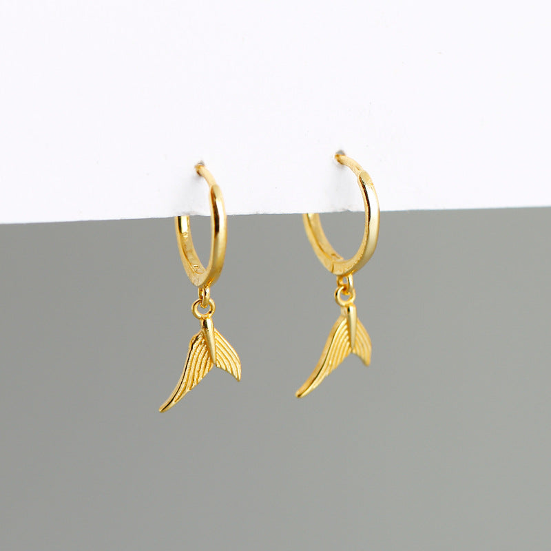 MERMAID TAIL HUGGIE HOOP EARRINGS