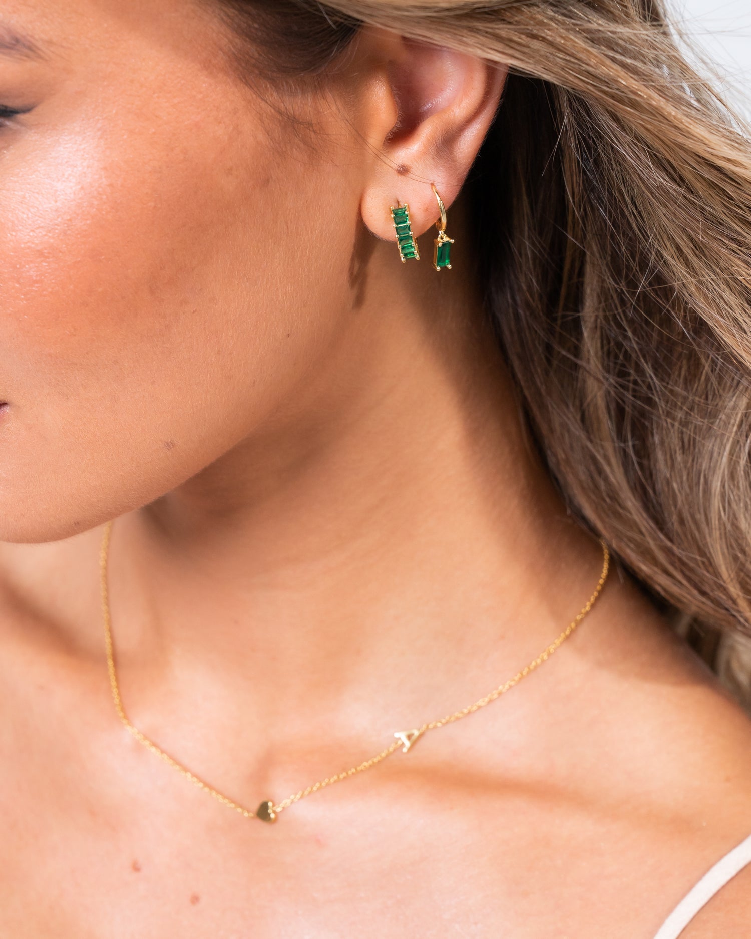 Hoop earrings on sale with pendant