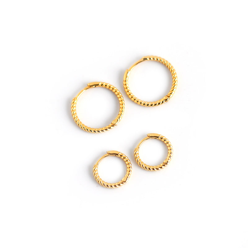 15mm ROPE  HOOP EARRINGS