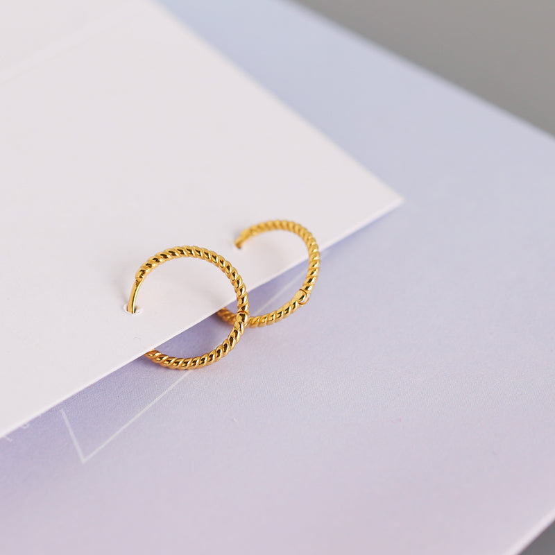 15mm ROPE  HOOP EARRINGS